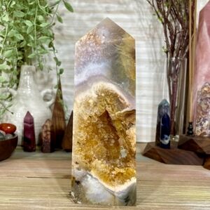 Stunning Druzy Pink Amethyst Quartz Cave Crystal Tower 7.5"  2.69lbs